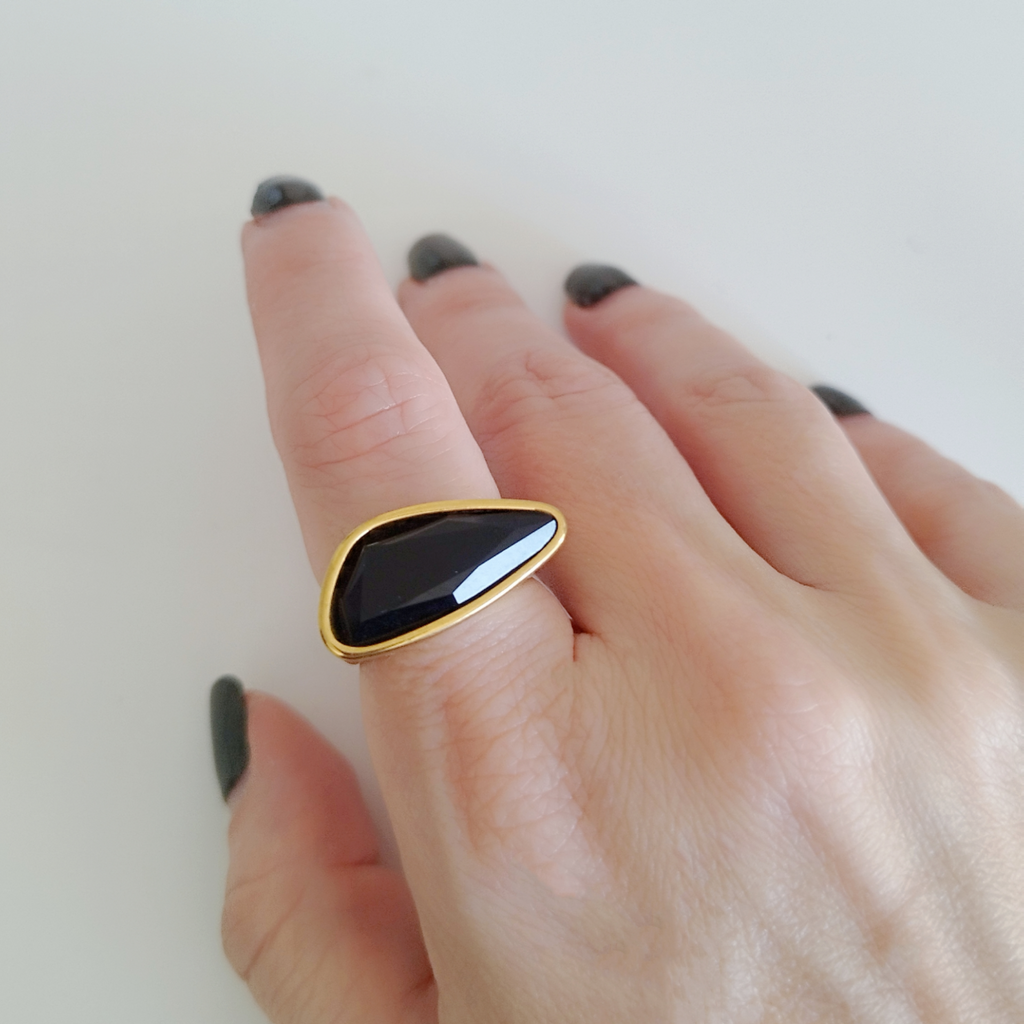 Anel pedra Ónix